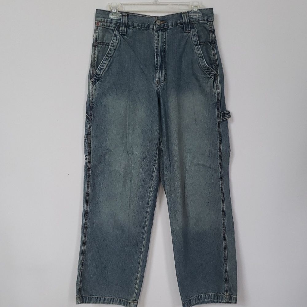Y2K Aeropostale Jeans Men's 30x30 Carpenter Utility Denim Dark Vtg Wash Relaxed